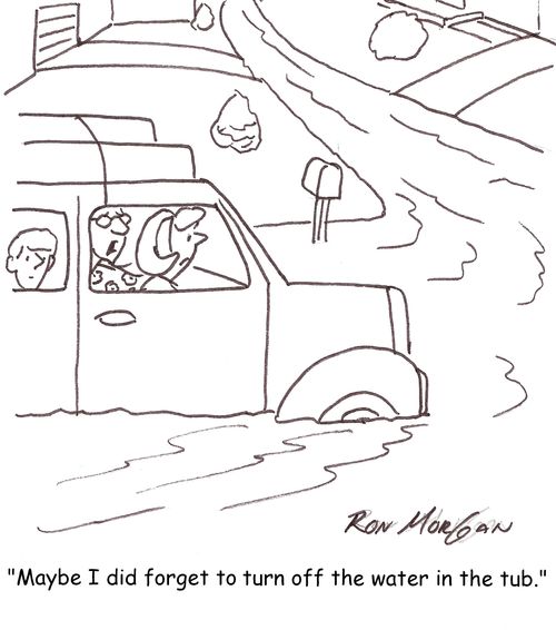 'Maybe I did forget to turn off the water in the tub.'