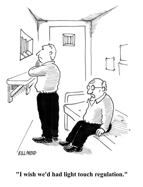 'I wish we'd had light touch regulation.'
