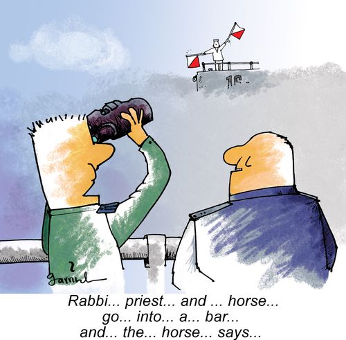 Rabbi...priest...and...horse...go...into...a...bar...