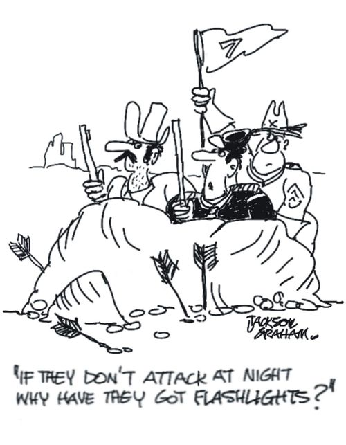 "If they don't attack at night, why have they got flashlights?"