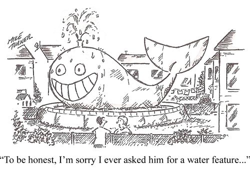 'To be honest, I'm sorry I ever asked him for a water feature. . .'