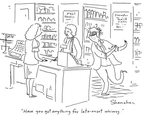 'Have you got anything for late onset whimsy?'
