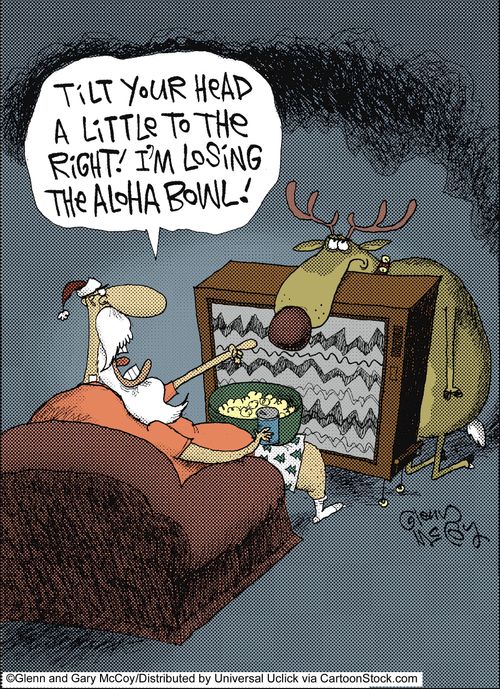 'Tilt your head a little to the right! I'm losing the Aloha Bowl!'