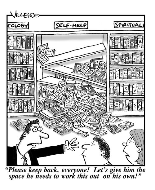 'Please keep back, everyone! Let's give him the space he needs to work this out on his own!'