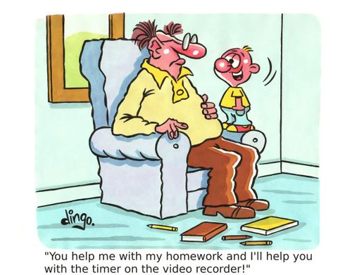'You help me with my homework and I'll help you with the timer on the video recorder!'