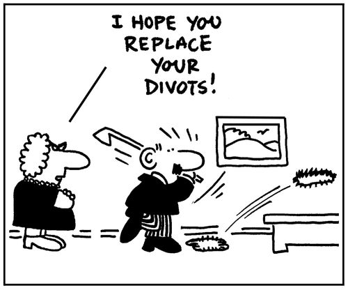 'I hope you replace your divots.'