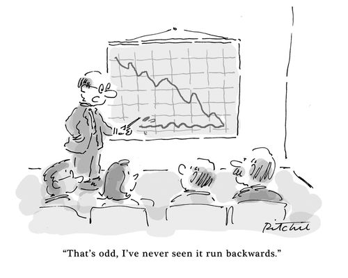 'That's odd, I've never seen it run backwards.'