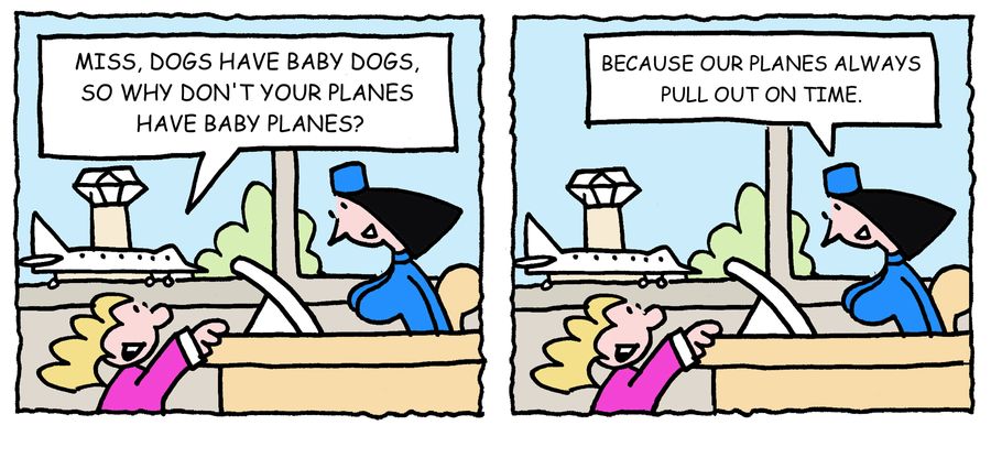 'Miss, dogs have baby dogs, so why don't your planes have baby planes?'