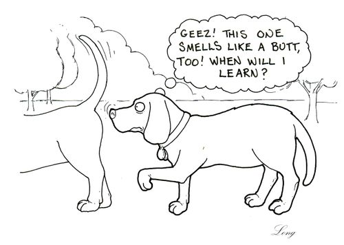 'Geez! This one smells like a butt, too! When will I learn?'