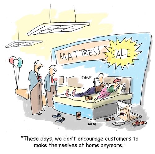 'These days, we don't encourage customers to make themselves at home anymore.'
