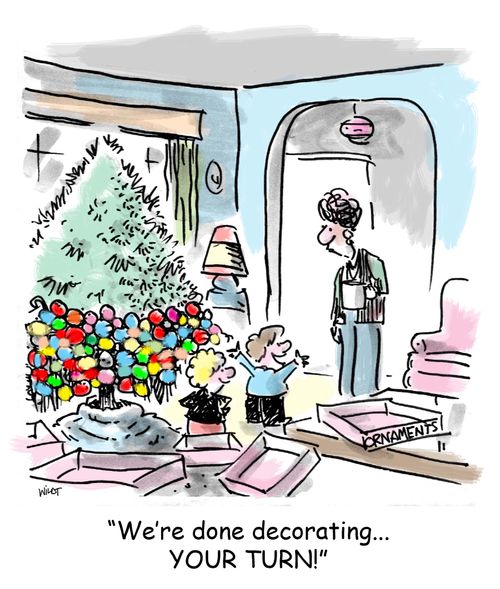 'We're done decorating! Your turn!'