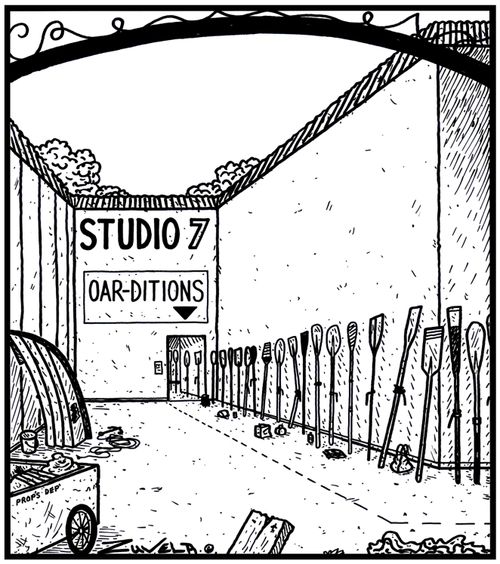 Studio 7 Oar-ditions: Oars lined up for an audition at a movie studio.