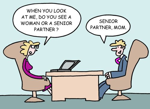 'When you look at me do you see a woman or a senior partner?'