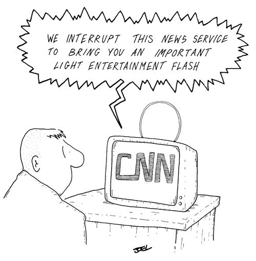 We interrupt this news service to bring you an important light entertainment flash