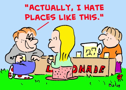 'Actually, I hate places like this.'
