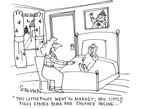 'The little piggy went to market, this little piggy stayed home and shopped online...'
