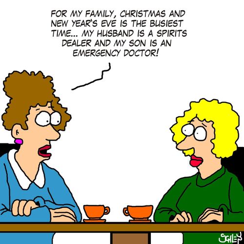 'For my family, Christmas and New Year's Eve is the busiest time... my husband is a spirits dealer and my son is an emergency doctor!'