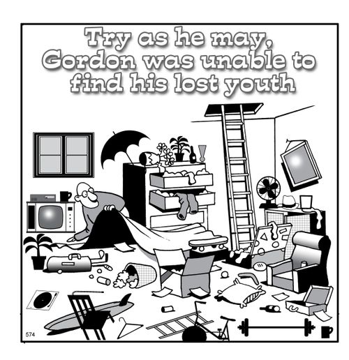 Try as he may, Gordon was unable to find his lost youth.