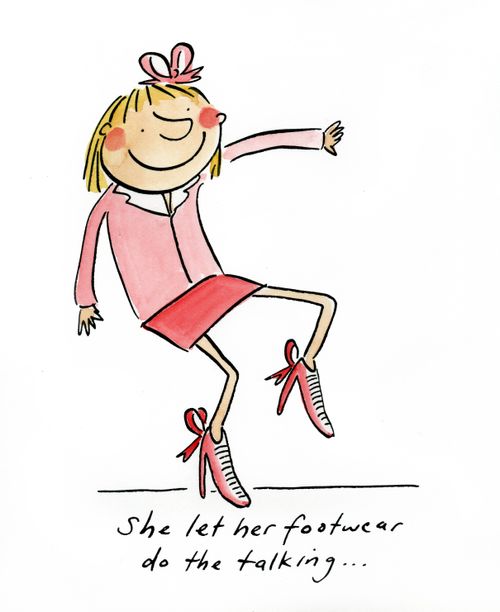 She let her footwear do the talking....