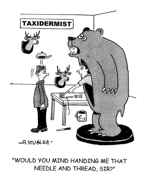 'Would you mind handing me that needle and thread, sir?'
