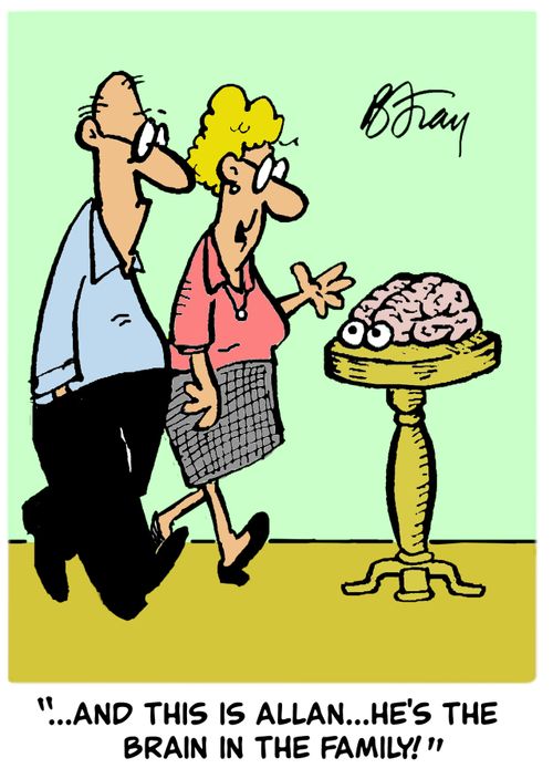 'And this is Allan...he's the brain in the family!'
