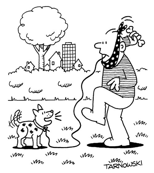 Using a dog to pull a tooth.