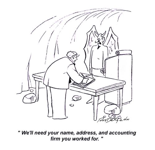 'We'll need your name, address, and accounting firm you worked for.'