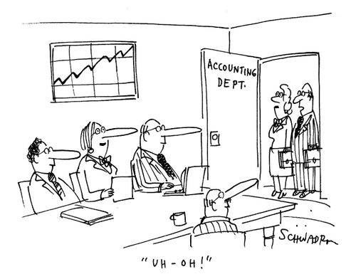 'Uh-oh!' (Accounting department's noses have grown.)