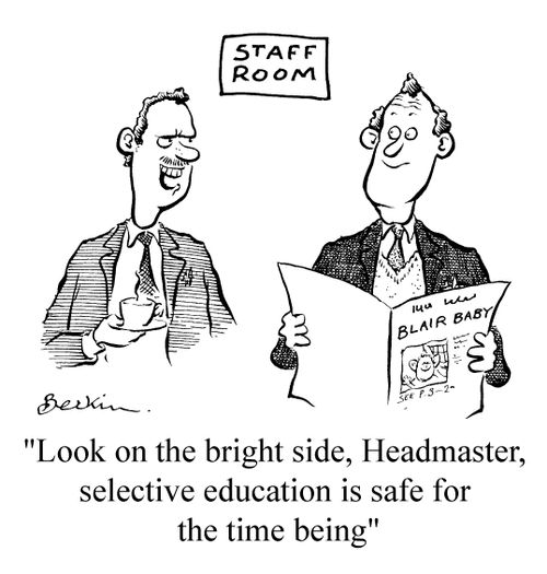 "Look on the bright side, Headmaster, selective education is safe for the time being"