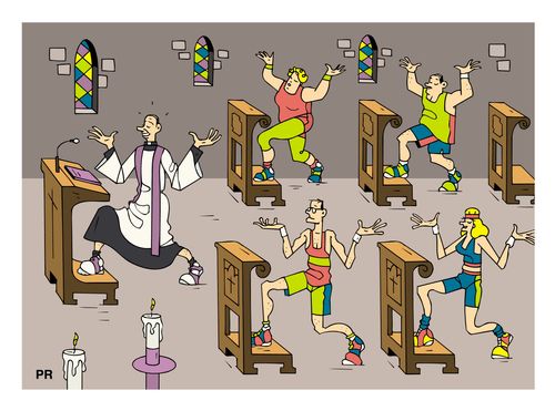 Fitness in church.