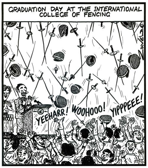 Graduation day at the International College of Fencing.