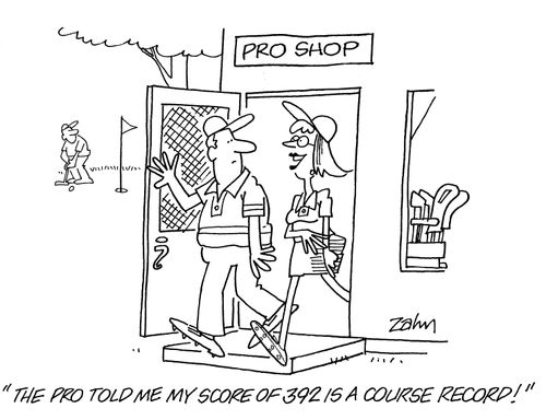 'The pro told me my score of 392 is a course record!'