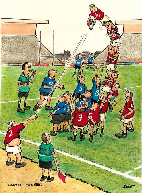 Rugby - Interesting line-out tactics.
