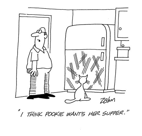 'I think Pookie wants her supper.'