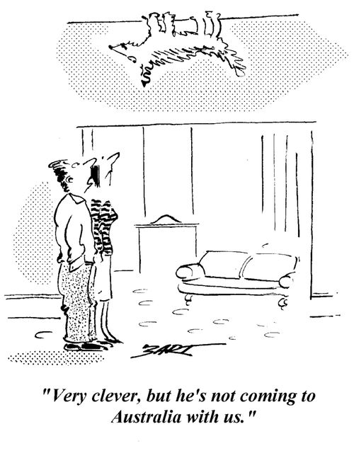 "Very clever, but he´s not coming to Australia with us."