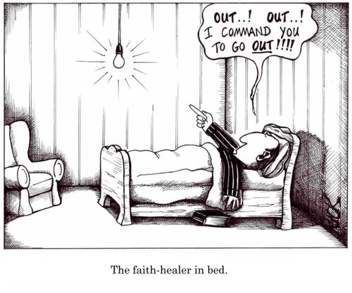 The Faith Healer in Bed.
