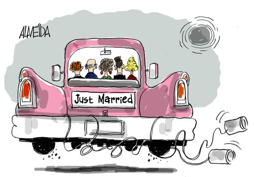 Just married.