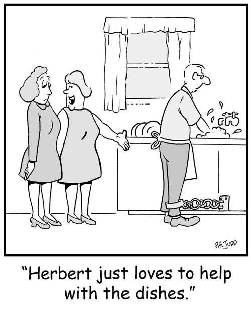 'Herbert just loves to help with the dishes.'
