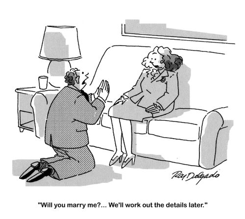 'Will you marry me?... We'll work out the details later.'
