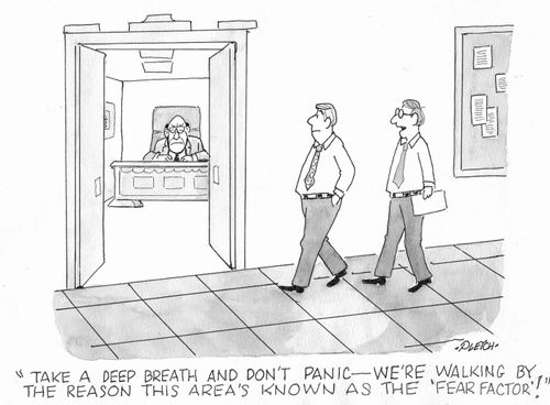 'Take a deep breath and don't panic - we're walking by the reason this area's known as the 'Fear Factor'!'