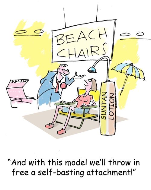 'And with this model we'll throw in free a self-basting attachment!'