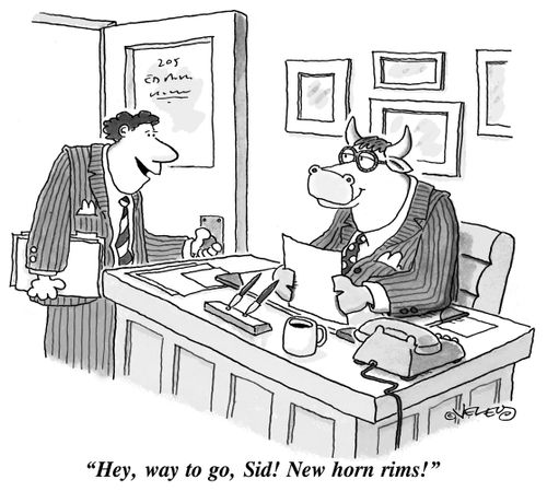 'Hey, way to go, Sid! New horn rims!'