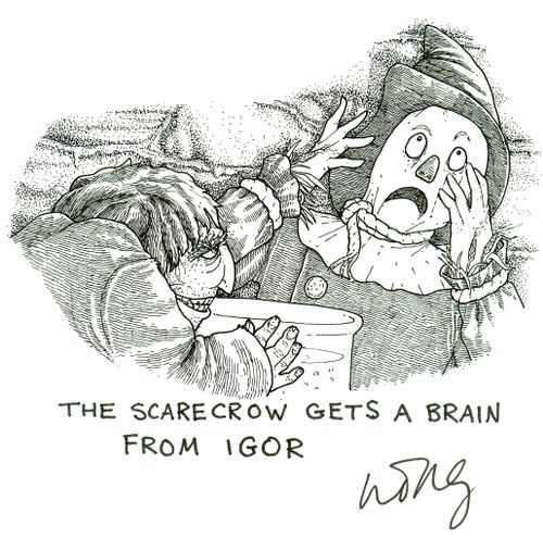 The Scarecrow Gets A Brain From Igor