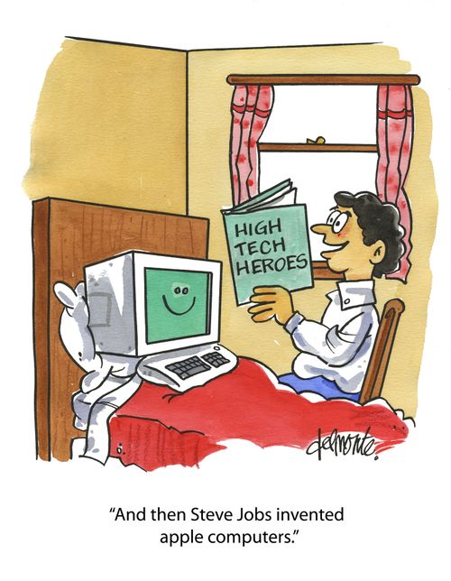 'And then Steve Jobs invented apple computers.'