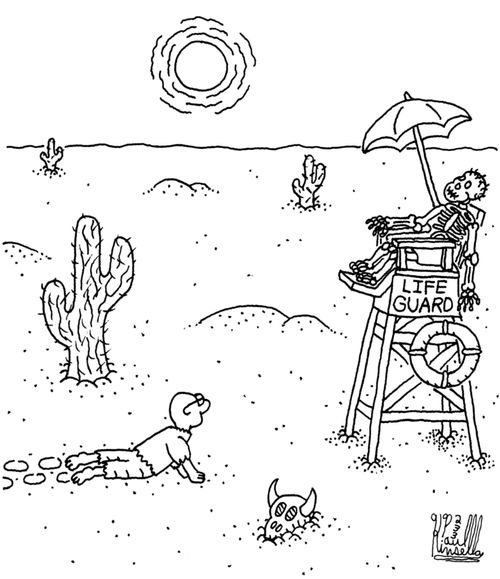 Lifeguard in desert.