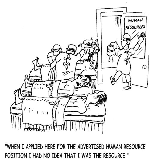 'When I applied here for the advertised human resource position I had no idea that I was the resource.'