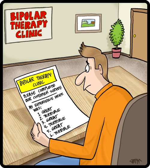 Bipolar Therapy Clinic feedback card.