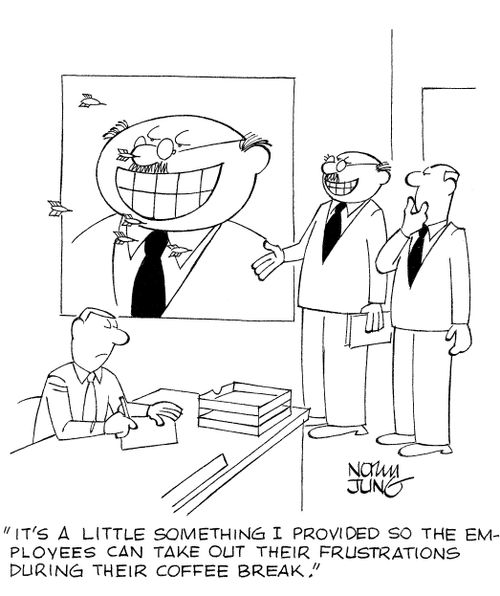 'It's a little something I provided so the employees can take out their frustrations during their coffee break.'