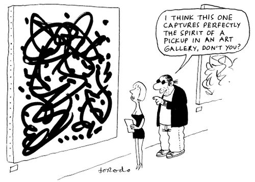 'I think this one captures perfectly the spirit of a pickup in an art gallery, don't you?'