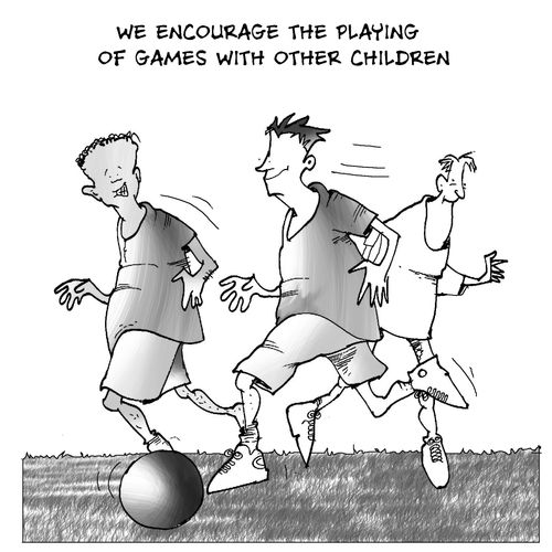 We encourage the playing of games with other children.